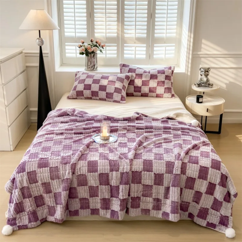 Luxury High Quality Double Sided Heavy Weight Italian Style Blanket Warm Multi Functional Throw Blanket For Autumn Winter