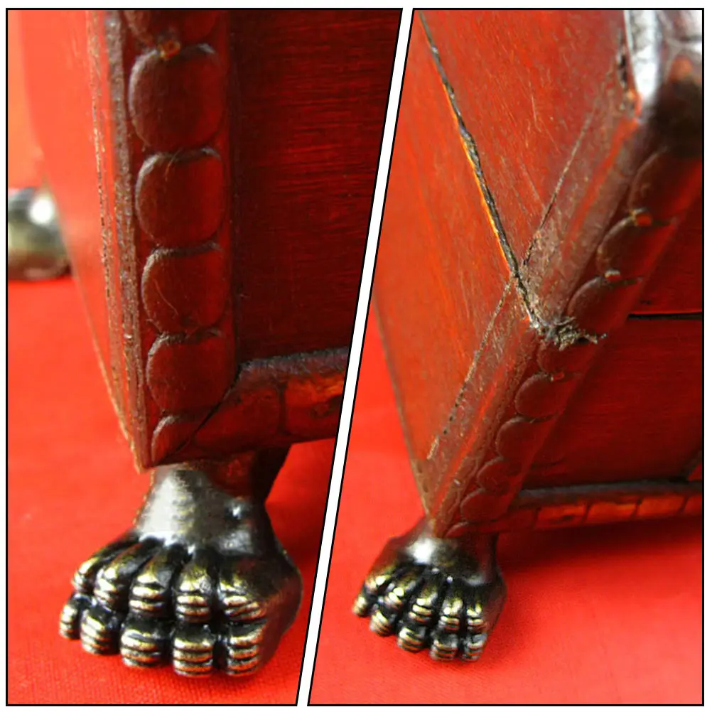 

10pcs Tiger Claw Feet Zinc Alloy Wooden Case Legs Desk Corners Furniture Pads Jewelry Box Protectors Table Floor