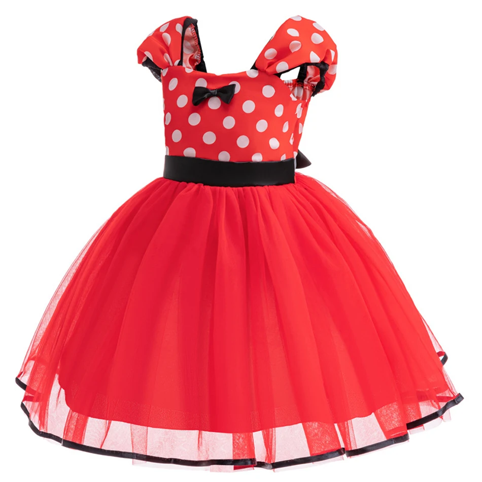 Baby Girl Mickey Mouse Dress Children Summer Clothes Kids Minni Mouse Polka Dot Dress Birthday Party Christmas Costume 12M 8Y