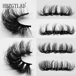 Full Strip Lashes Russian DD Curl Volume Mink Lashes Dramatic Fluffy 25mm Long Eyelashes Messy Reusable Cruelty Free Eye Lash