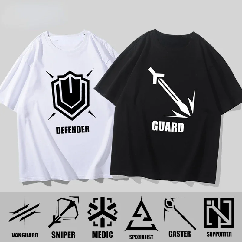 Arknights Game Tshirt VANGUARD SNIPER CASTER DEFENDER Graphic Printed Unisex T Shirt Japan Anime Fans Otaku Tops Harajuku Tees