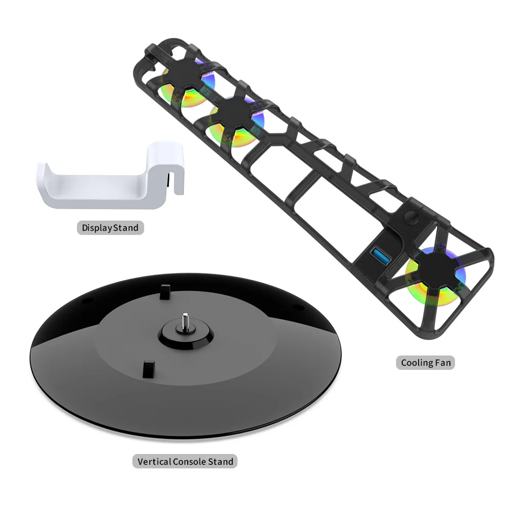 TP5-3538D for PS5slim host temperature cooling fan for PS5 slim Display Stand Vertical Console Stand bracket+headphone hanger