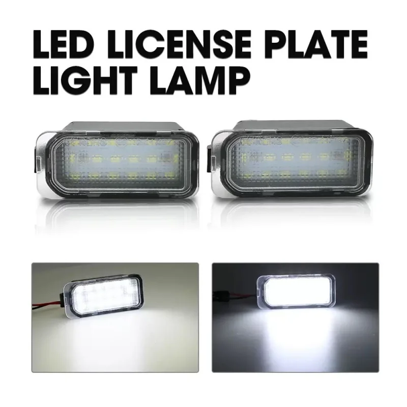 

2pcs for Jaguar XF (X250) XJ (X351) Ford EcoSport Edge Escape C-Max LED License Plate Light Tag Lamp Assembly White Compatible