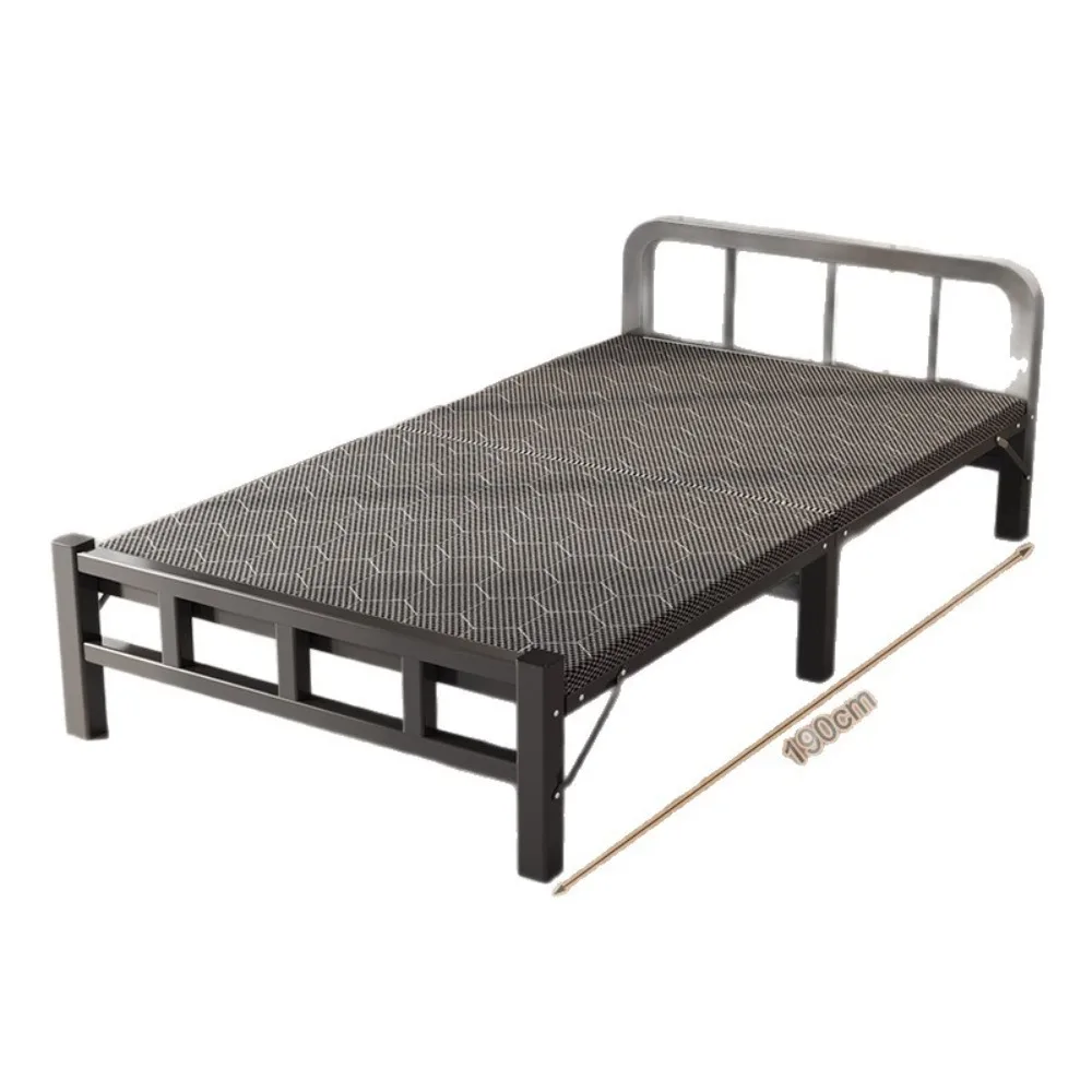 

Sturdy Foldable Single Bed Space Saving Metal Frame Bed Household Practical Rest Furniture