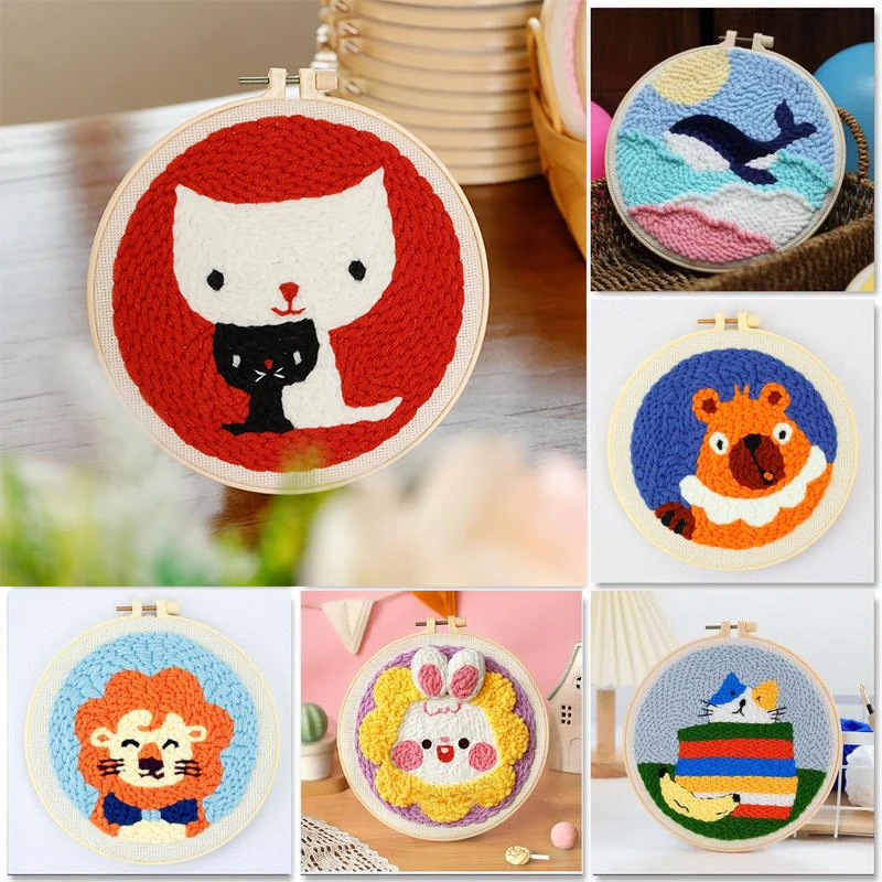 

Punch Needle Embroidery Animal Sewing Accessories Embroidery Punch Needle Kit Sewing Diy Embroidery Poke Handmade Diy Set