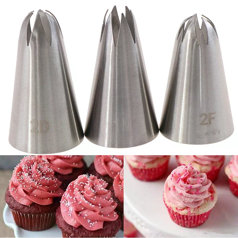 1Set Medium Icing Piping Pastry Nozzle Tips Baking Tool Stainless Steel Nozzles