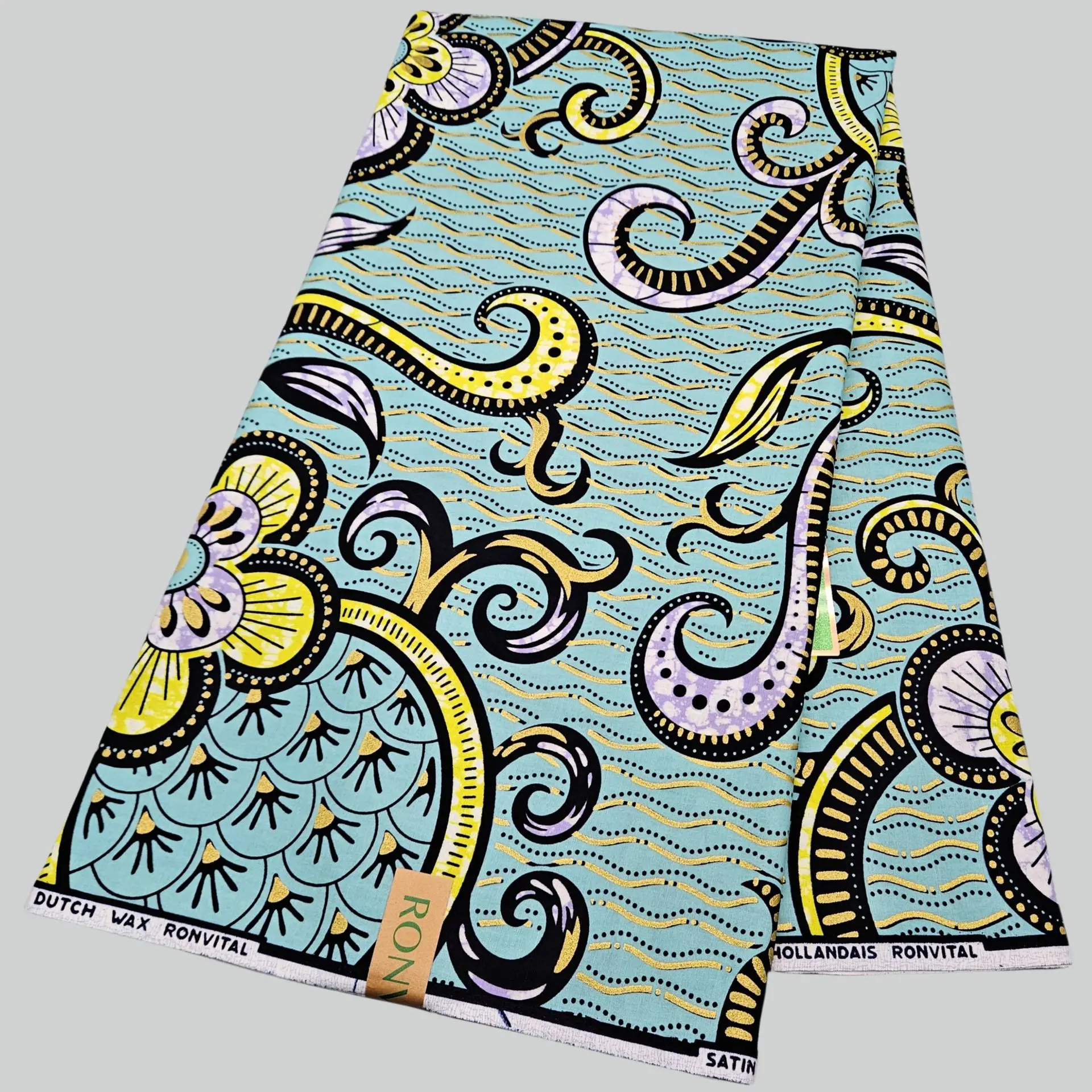 

6 ярдов длинная хлопковая восковая ткань в африканском стиле с принтом для шитья своими руками, синее, зеленое платье, диван, занавеска, скатерть шириной 120 см, R2812