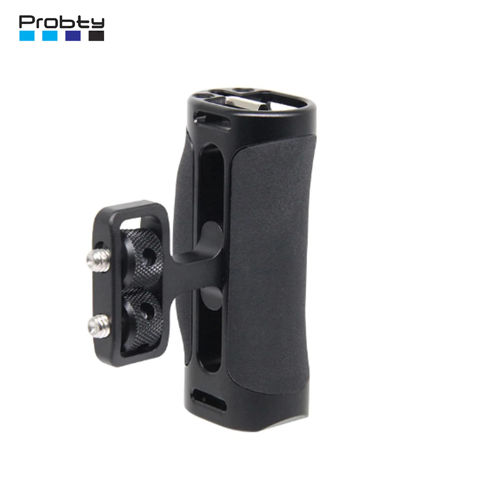 Probty Aluminum Side Handle Grip for DSLR Camera Cage W/Cold Shoe Mount, Threaded Holes, Direction Changeable