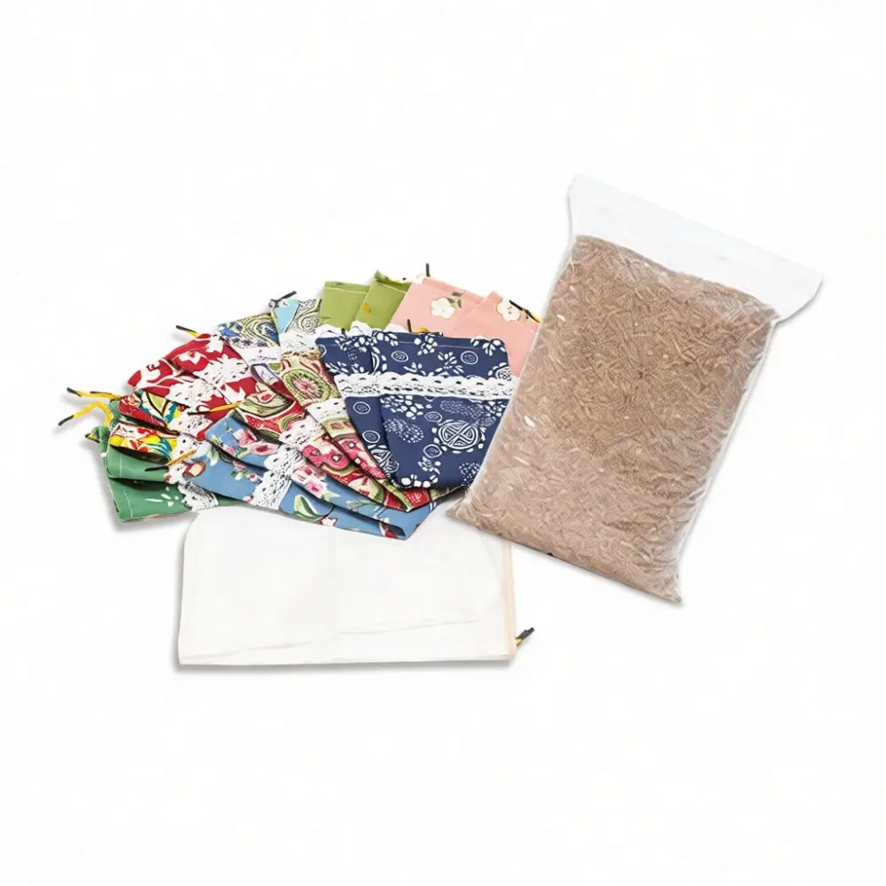 Traditional Wormwood Herbal Pillow DIY Kit Neck Cervical Support Bolster Handmade Cotton Fabric Relief Stress Health Bedding