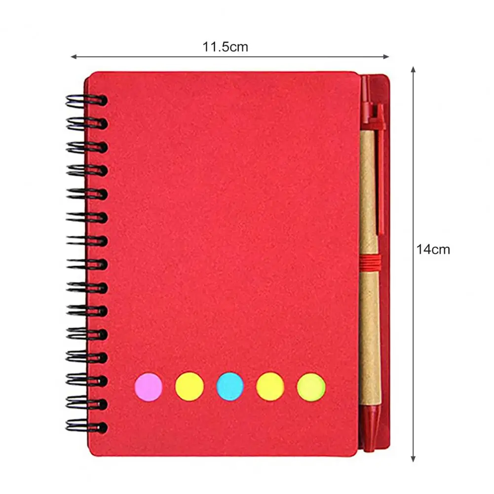 Cahier à spirale avec stylo et pense-bête, cahier de licence durable pour le travail de bureau et l'école, 1 ensemble