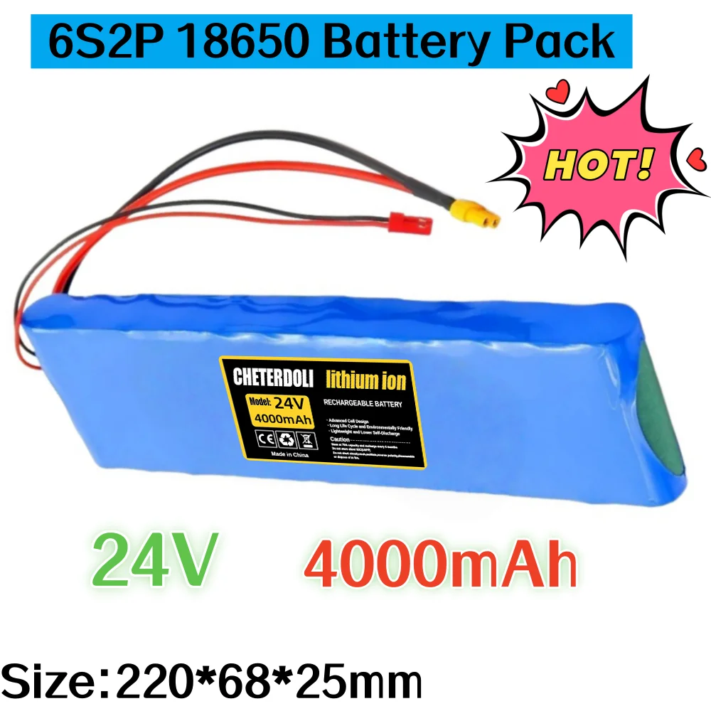 

6S2P 24V 4000mAh lithium-ion rechargeable battery 18650 lithium battery pack with BMS Suitable for Electric Skateboard.