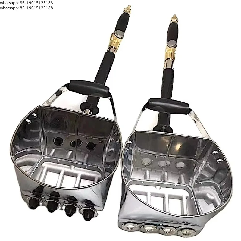 Removable 4-jet wall gun stucco sprayer can be used to apply plaster, small-scale shotcrete jets