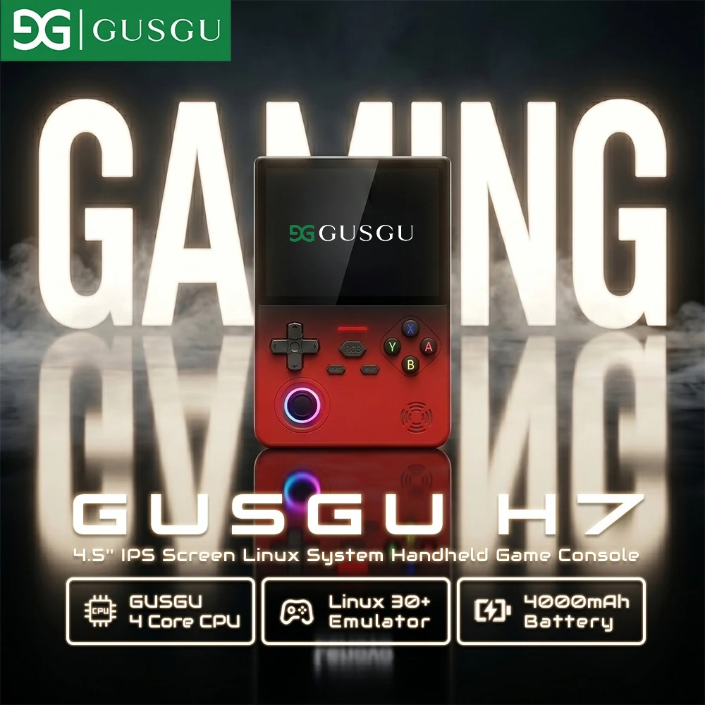 레노버 SUNYAO G02 레트로 휴대용 게임 콘솔 리눅스 시스템 4.5인치 IPS 화면 비디오 플레이어 64GB 휴대용 게임기