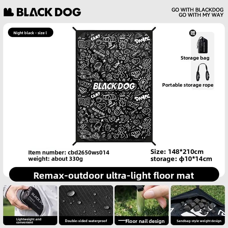 Blackdog Outdoor Picknickmat Verdikte vochtbestendige mat Graffiti Tide Cool Fashion Ultralichte waterdichte campingmat Draagbaar