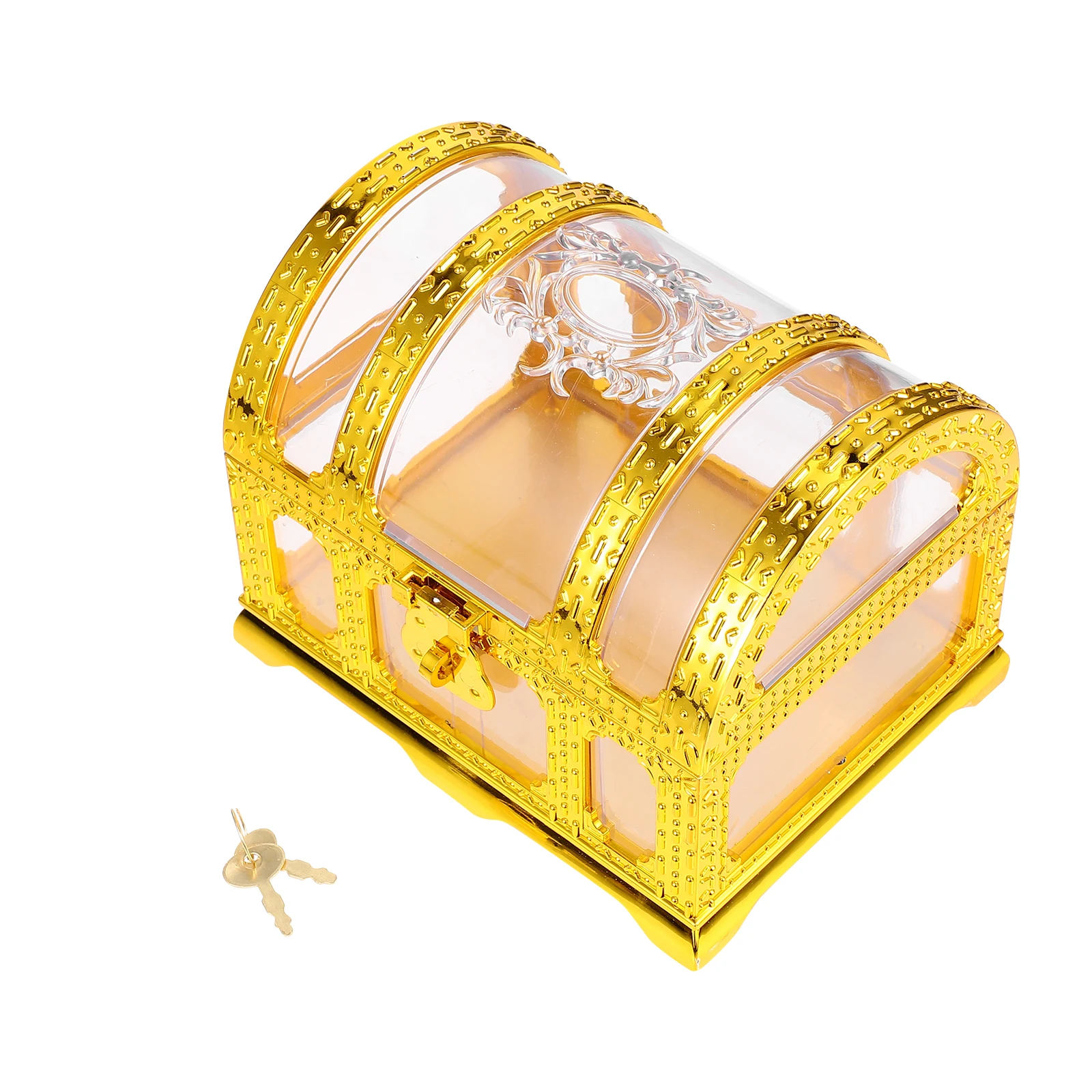 

Pirate Treasure Chest Toy Plastic Storage Box for Kids Playing Shiny Container Toys Basket Retro Home Office Gift