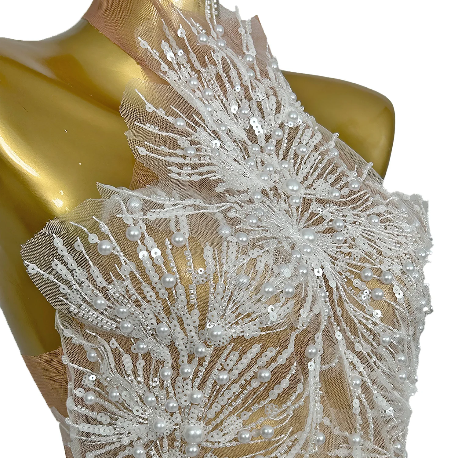 

Sexy White Pearl Sequins Tassel Dress Glitter Mini Dress Female Singer Nightclub Stage Performance Clothing Show Outfit Xuehua