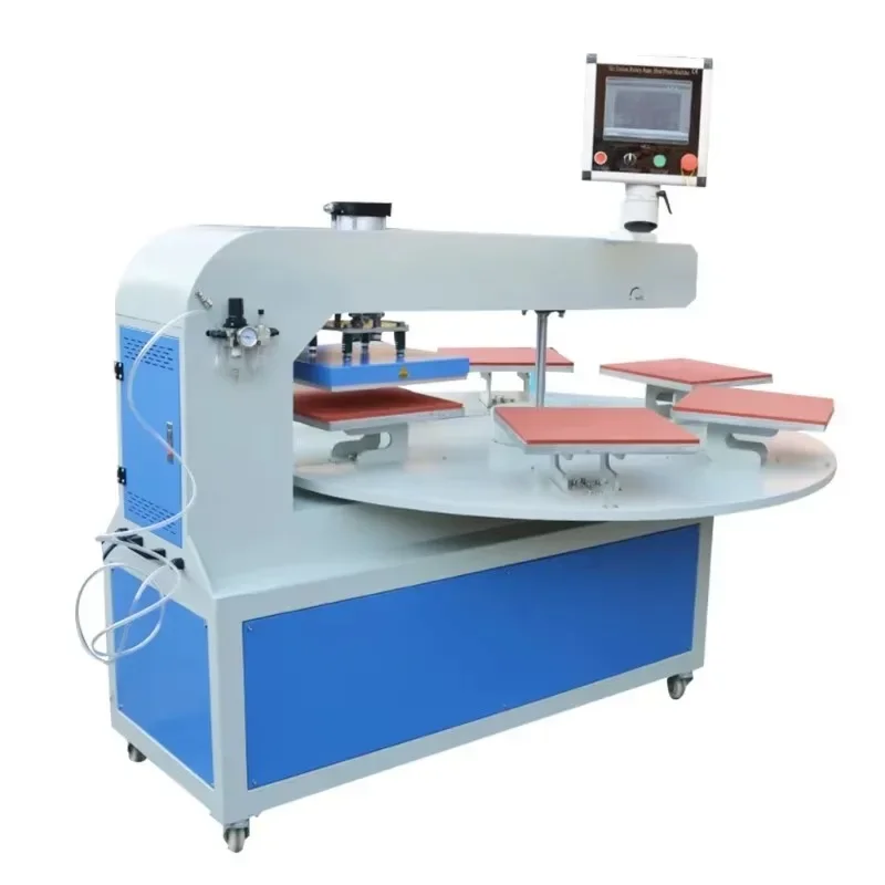 【2026】40x60cm Pneumatic 6 Tray Heat Transfer Machine With L-aser Alignment For DTF Print Cotton Vinyl Polyester Sleeve T-shirt
