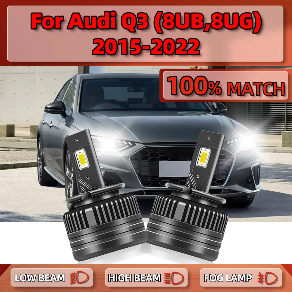 D5S LED Headlight Canbus 120W 25000LM HID Xenon Lights Bulbs 12V 6000K For Audi Q3 (8UB, 8UG) 2015-2017 2018 2019 2020 2021 2022