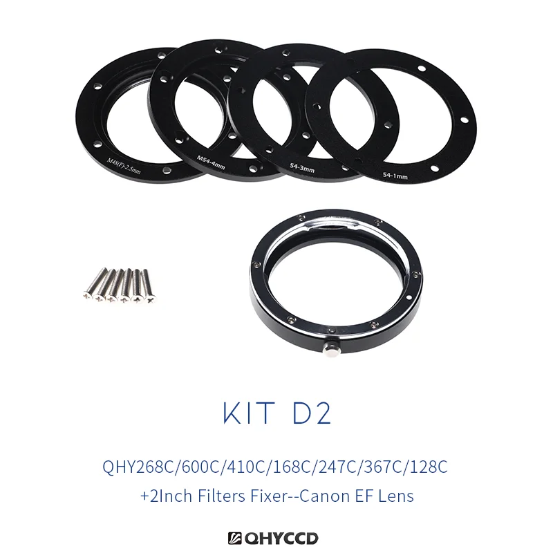 

QHYCCD Adapter Kit D2 Canon EF Lens for QHY268C/600C/410C/168C/247C/367C/128C + 2inch Filter Fixer