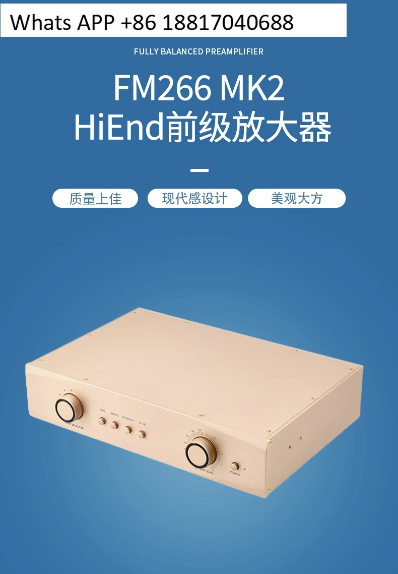 FM266 MK2 Fully Balanced Preamplifier, FM-Inspired Reference Circuit,  High-End Audio Pre Amp for Audiophile System