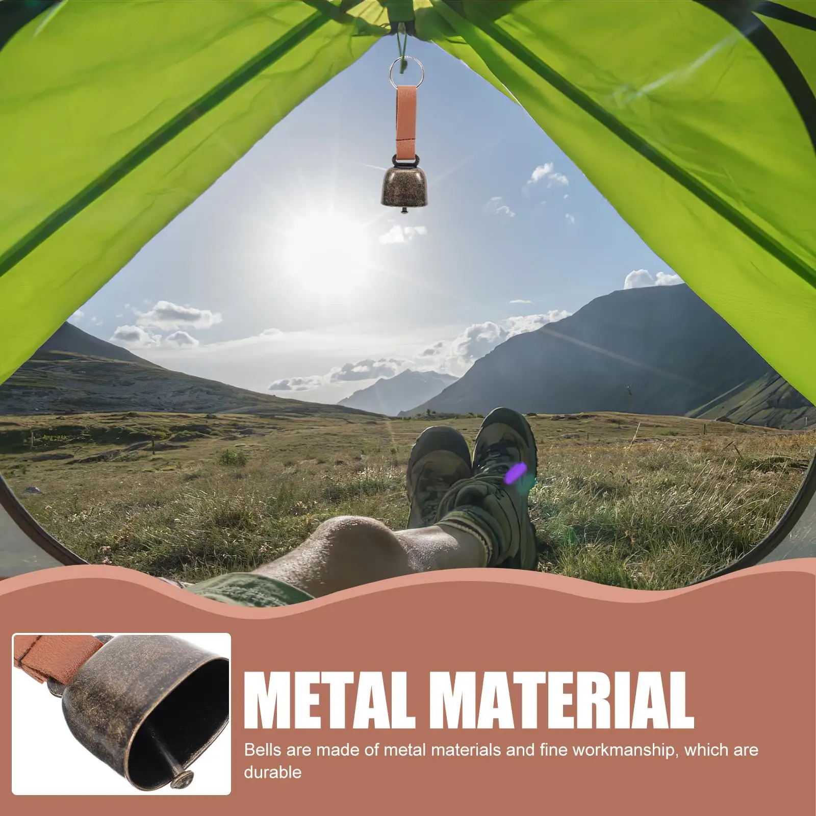 2Pcs 빈티지 베어 벨 내구성 금속 하이킹 알람 캠핑 안티 분실 야외 휘파람 용품 등산 가축 개 동물