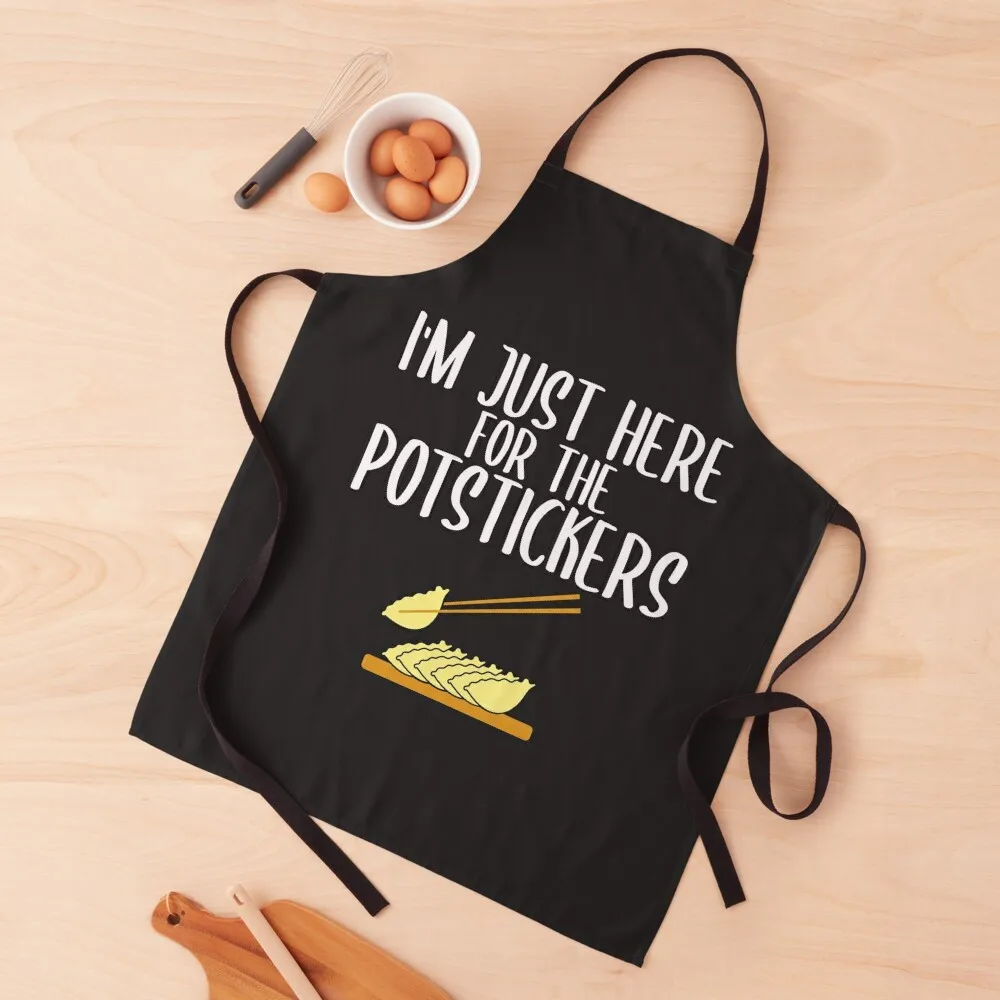 

I'm Just Here For The Potstickers Foodie Gift Apron Children'S Apron Things For The Kitchen Chef Uniform Women