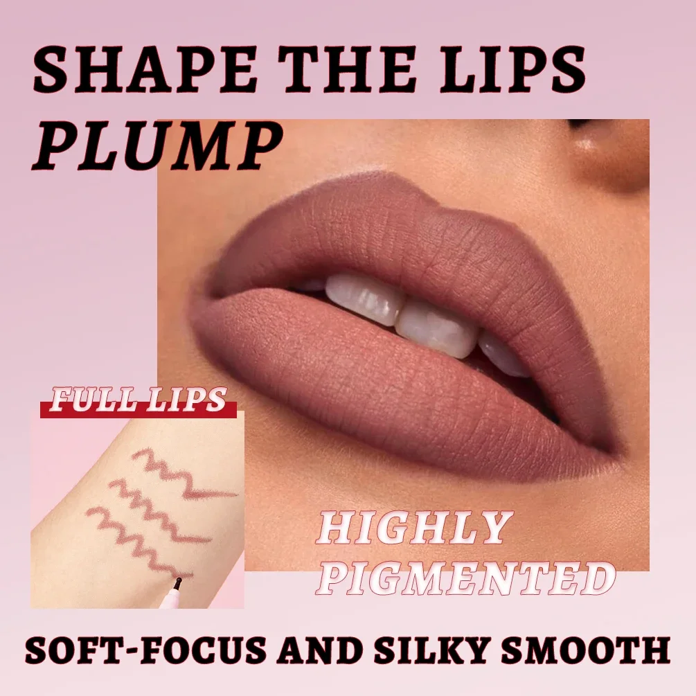 QIBEST Lip Liner Impermeabile, Resistente al Sudore, Opaco Multi-colore Correttore Rossetto Liquido Penna Marrone Trucco Labbra Per Le Donne Regalo Lipliner