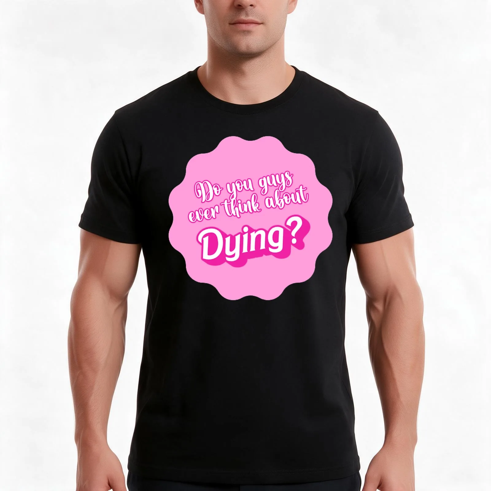Do you guys ever think about dying T-Shirt, Summer Casual Cotton Tee, Oversized Streetwear Tops, Vintage Graphic Print