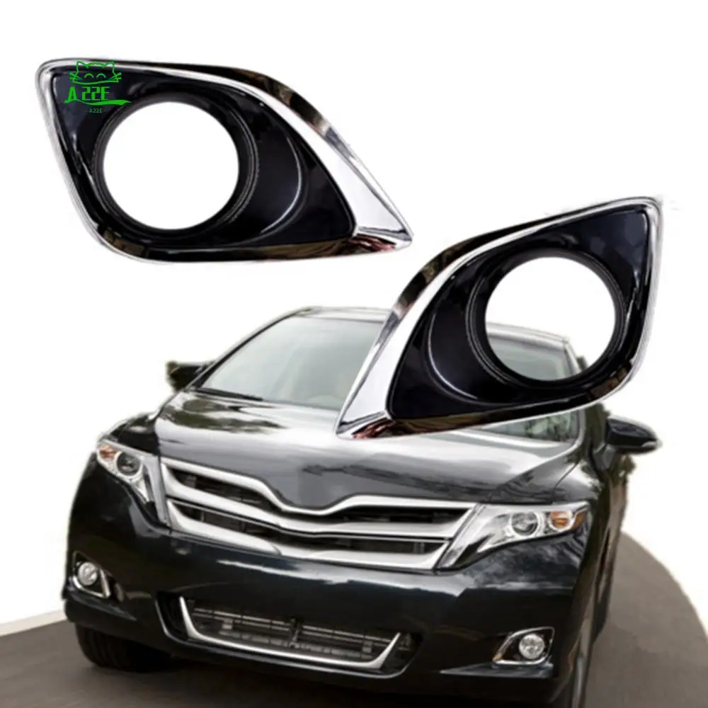

A22E-2Pcs Car Front Bumper Fog Light Grille Cover Fog Light Cover Trim For Toyota Venza 2013-2016