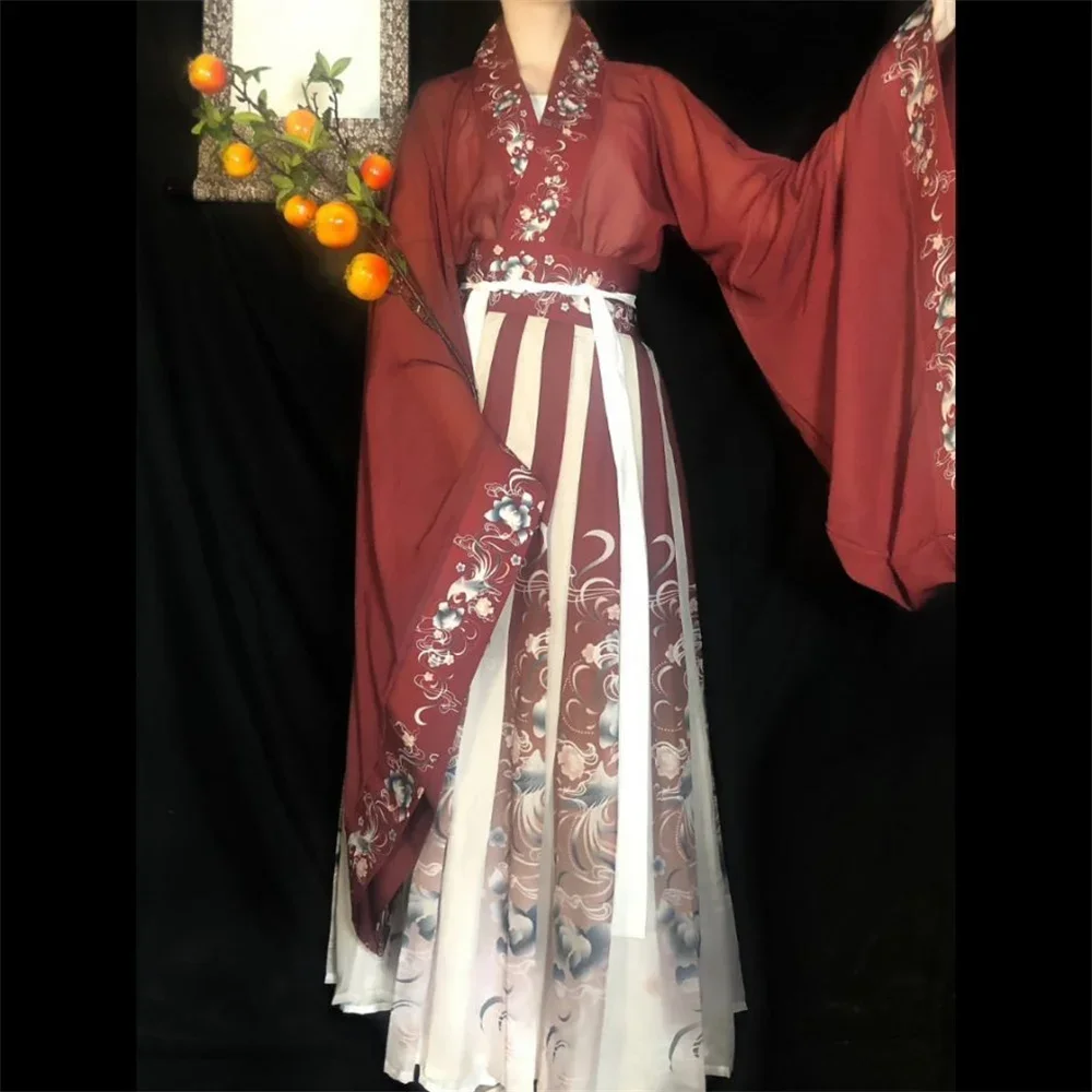 

Traditional Chinese Costumes for Women Hanfu Fairy Dress Folk Dance Vintage Embroidery Princess Outfit Chinese Hanfu Dress