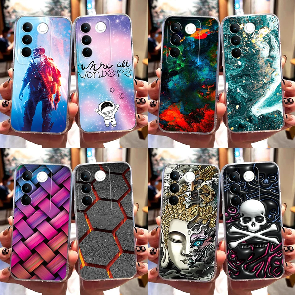 Luxury Marble Case For VIVO V27 V27 Pro V27E Soft Clear TPU Silicone Phone Cases For VIVO V 27 27E Shockproof Back Cover Funda