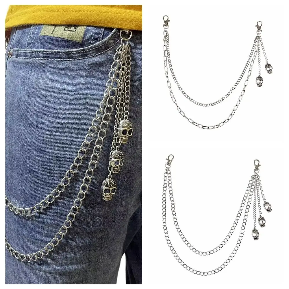 

Zinc Alloy Skull Waist Chain Punk Gothic Tassel Skull Pants Chain Key Chains Multi-layer Punk Belt Chain Female