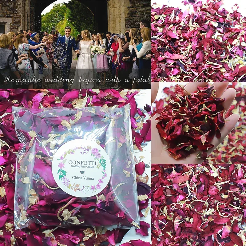 20/30/50Pcs 50g/bag Natural Dried Flower Rose Petals Pop Wedding Confetti Bridal Shower Birthday Party DIY Decor Biodegradable