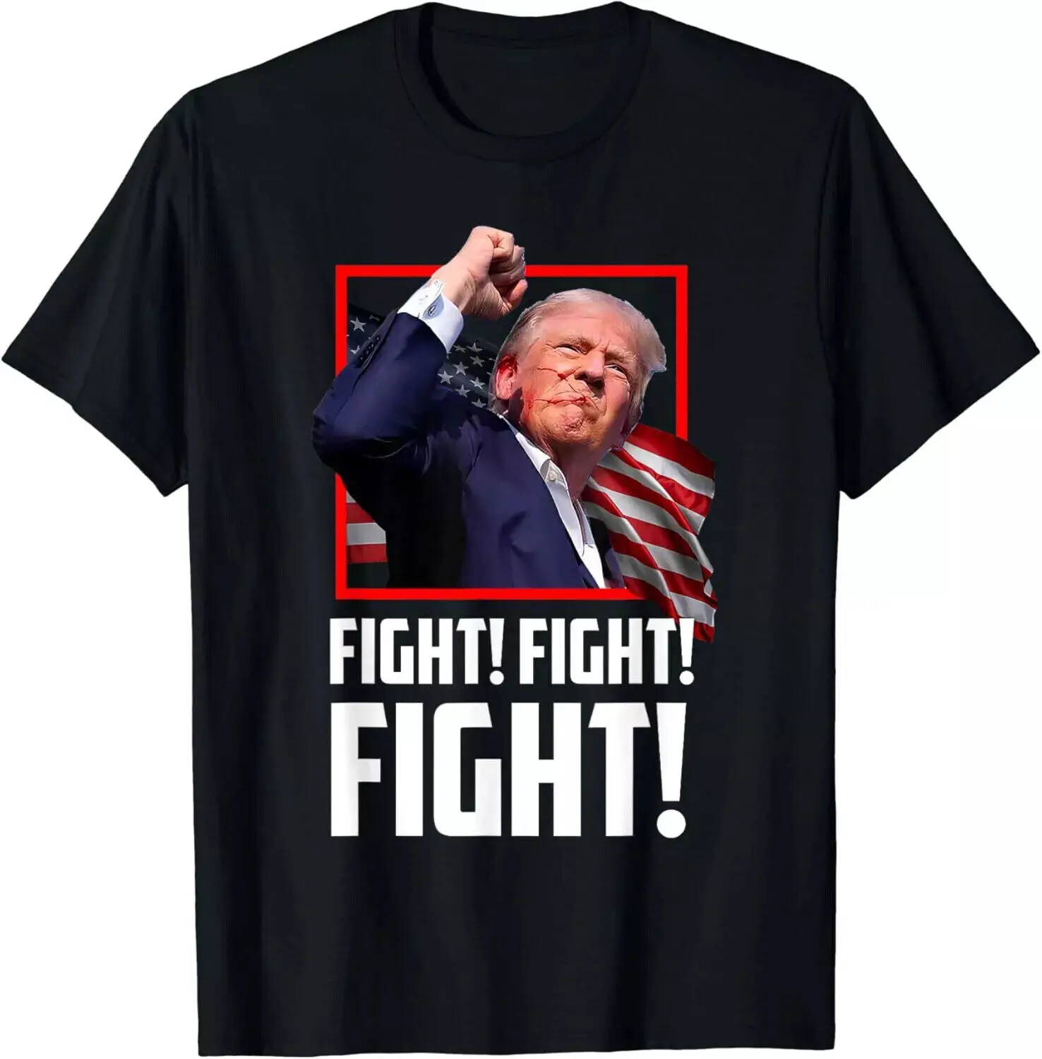 

Donald Trump Fight Fighting Fighters Supporters Americans Unisex T-Shirt Black