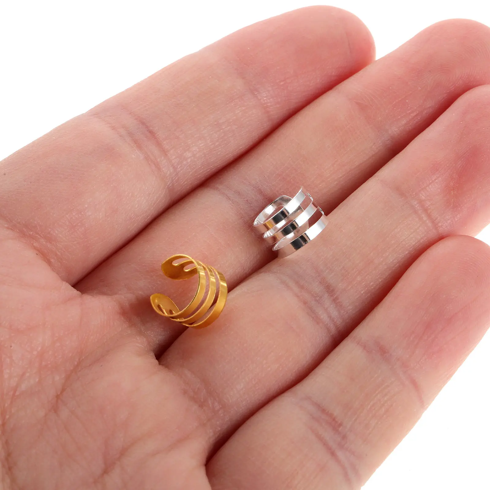200Pcs Dreadlock Rings Braids Metal Hair Cuffs Silver Gold Lightweight Hair Accessories for Daily Wear and Parties