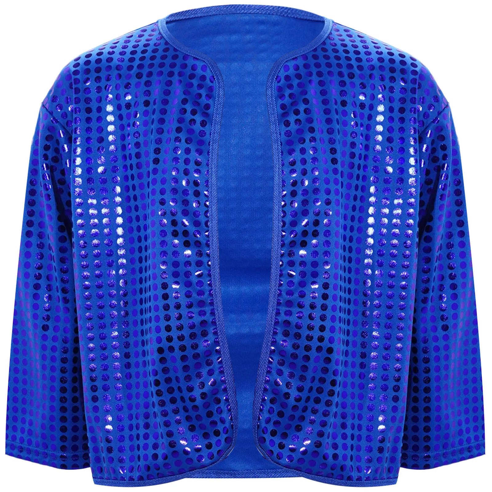 Kids Girls Metallic Bolero Cardigan Party Coat Open Front Outerwear Streetwear Children Jazz Dance Costume Hiphop Clothing