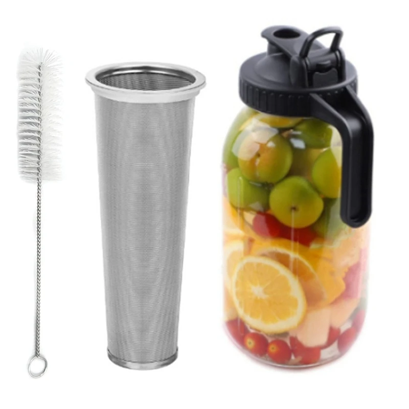 Cafetera en frío con filtro superdenso de acero inoxidable, jarra de 64Oz para café, té helado