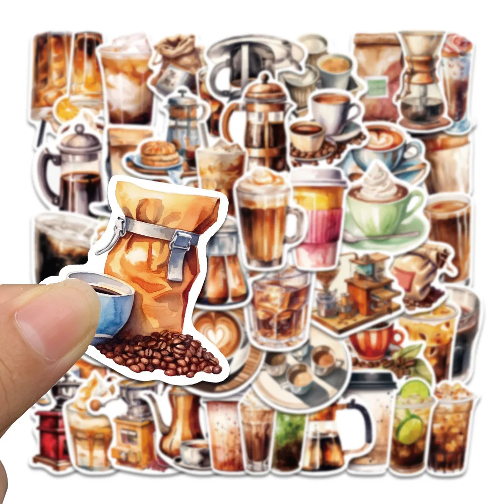 

10/50Pcs Coffee Stickers Luggage Suitcase Phone Laptop Guitar Skateboard Car Scrapbook Waterproof Sticker Toy Gift