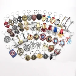 Disney-llavero de superhéroe de Marvel, llavero de leyendas de los vengadores, Iron Man, Spiderman, Hulk, Capitán América, martillo de Thor, regalo para niños