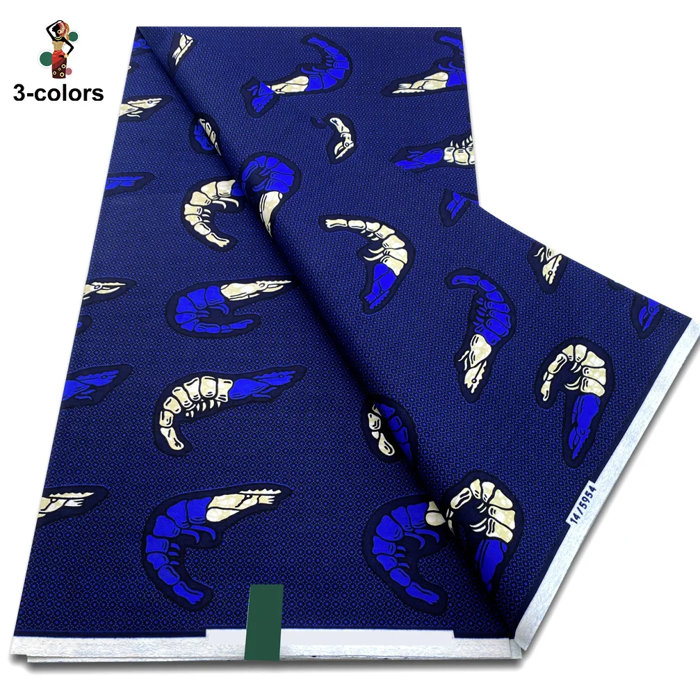 Tissu africain en coton doux Ankara, véritable cire garantie de haute qualité, imprimé pour robe de mariée Pagne pour femmes de 6Yards