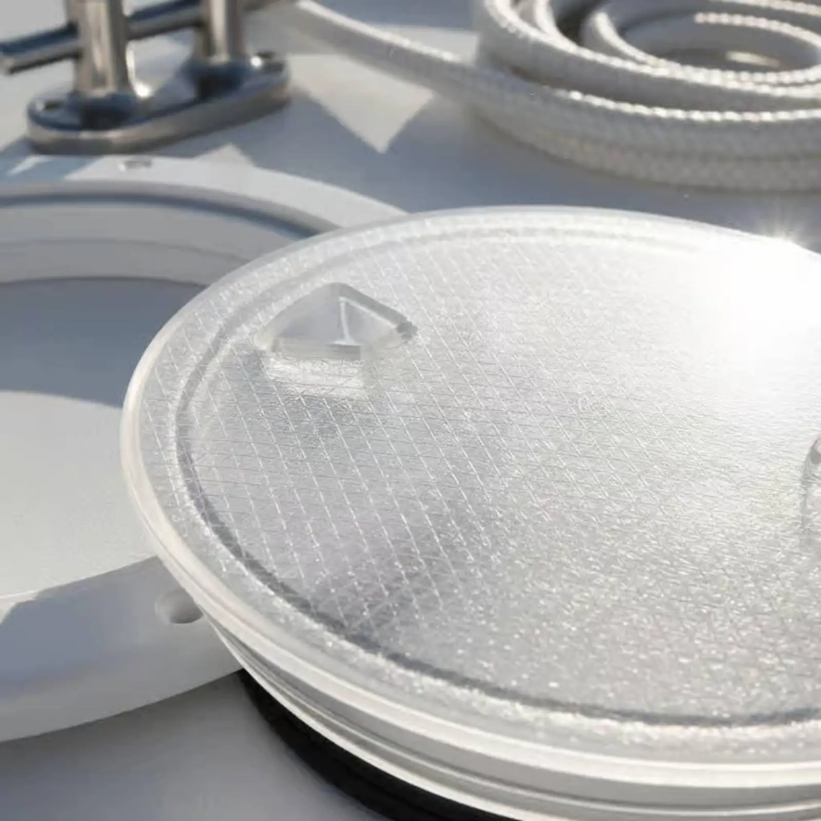 Nylon Plastic Marine Deck Plate Transparent Inspection Cover for Yacht Boat RV Watertight Round Hatch view 3