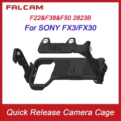 FALCAM 2823B Quick Release Cameras Cage for Sony FX3 with F22&F38 Quick Release System Cold Shoe 1/4 Screw for DSLR Camera