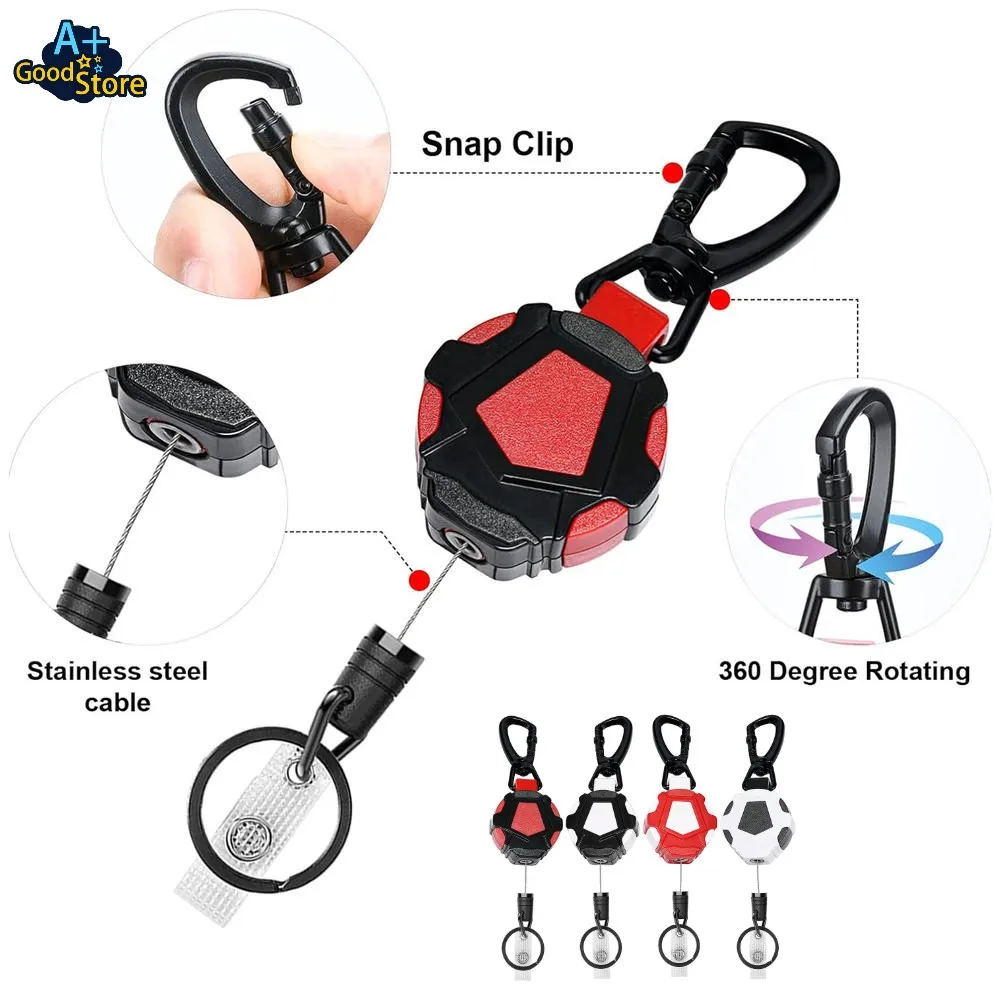 

Anti-Theft Easy-To-Pull Buckle Rope Elastic Keychain Heavy Duty Retractable Key Ring Anti Lost Ski Pass Id Card