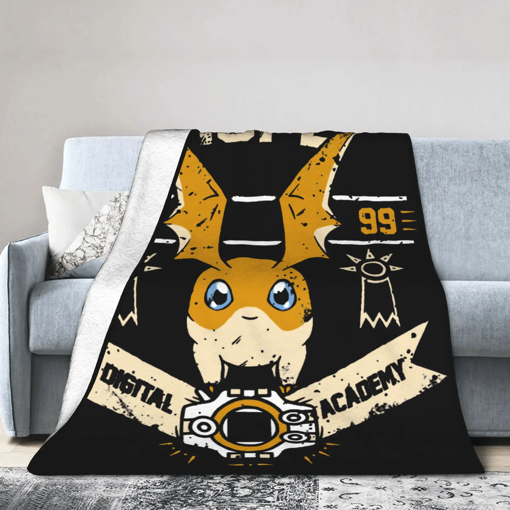 Hope Academy Blanket Digimon Nostalgic Anime Flannel Awesome Breathable Throw Blanket for Bedspread All Season,