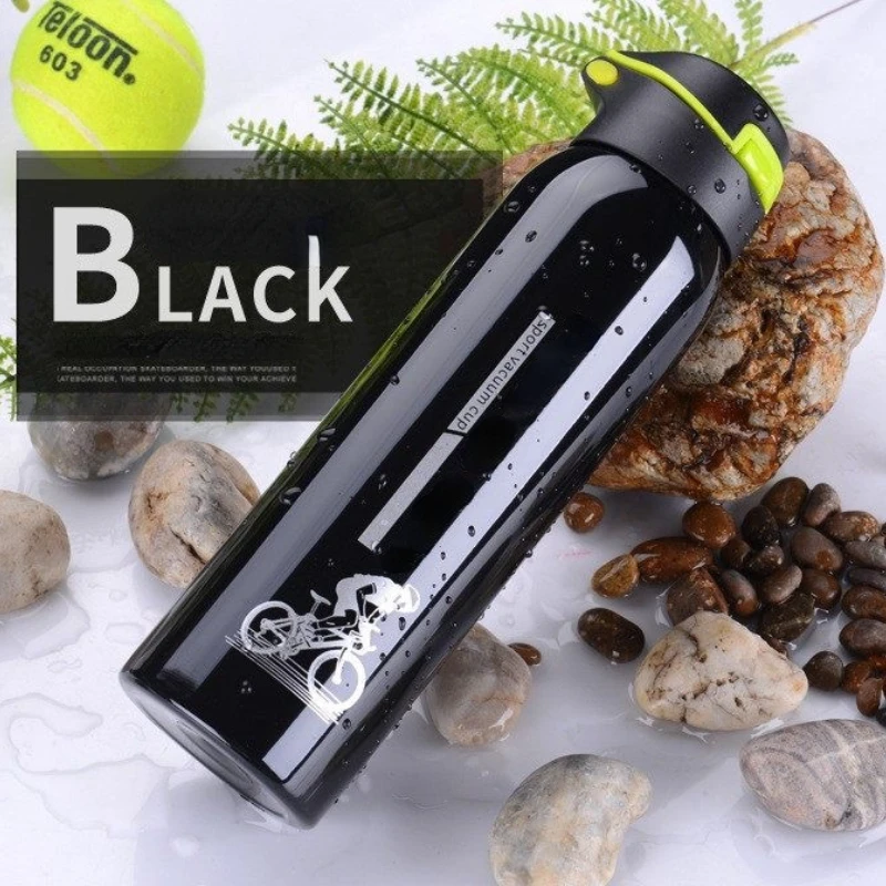 1pcs Random Color Stainless Steel Sports Thermal Insulation Water Cup Outdoor Mountaineering Drinking Kettle Student Bicycle