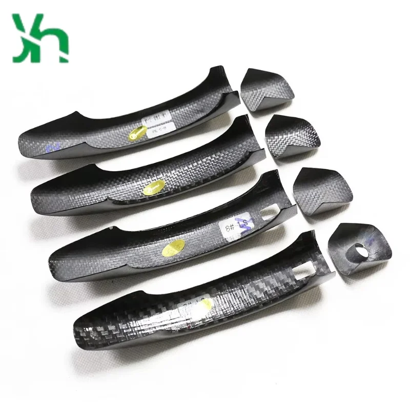 لأودي A4 A5 SQ5 B9 A4 S4 RS4 غطاء مقبض الباب الكسوة ألياف الكربون الجافة غطاء مقبض السيارة مقاومة للخدش سيارة #3