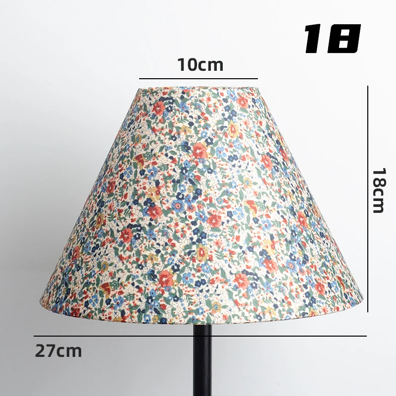 Retro Floral Pattern Printed Pleated Table Lampshade Feeling Linen Fabric Lamp Decor Bedroom Hotel Bedside Floor Lamp Cover