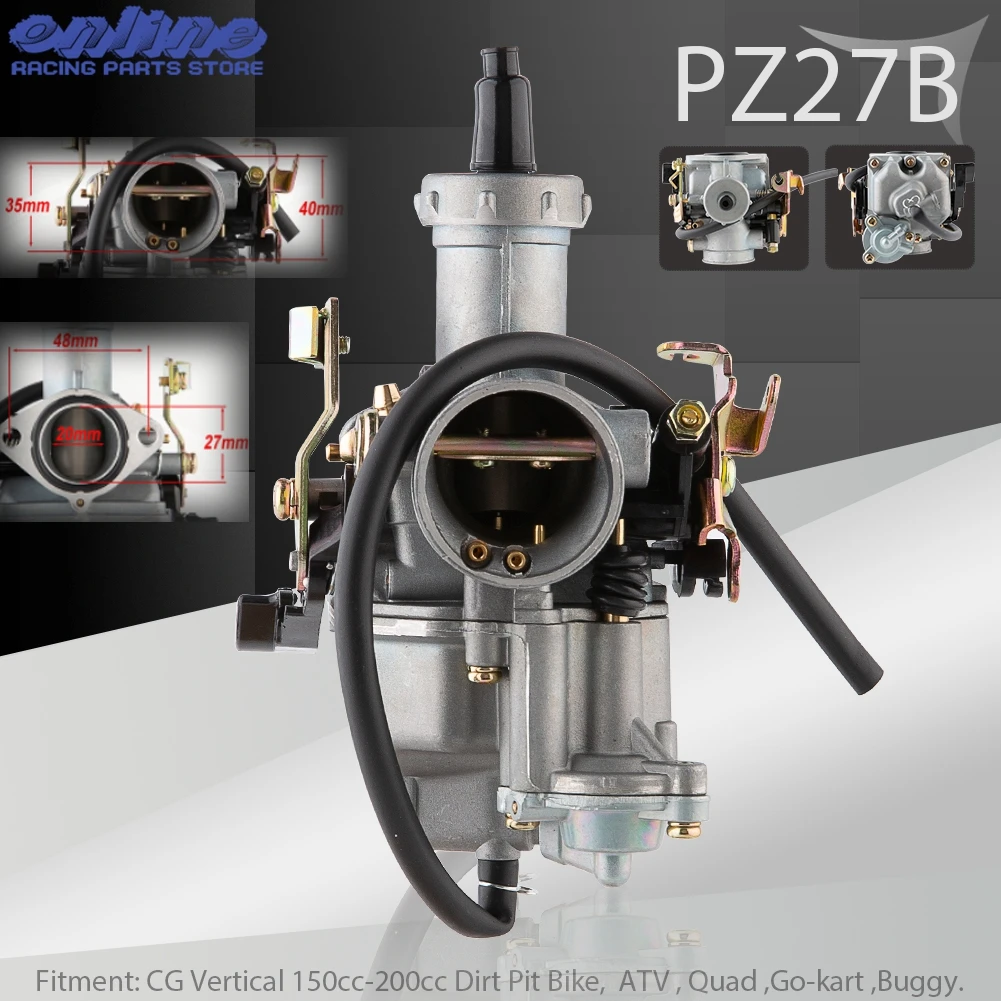 Motorcycle Carburetor PZ27B 27mm Replacement Parts Aluminum For KEIHI 140 160 Italika DM200 Accessories Durable Sturdy Dirt Bike