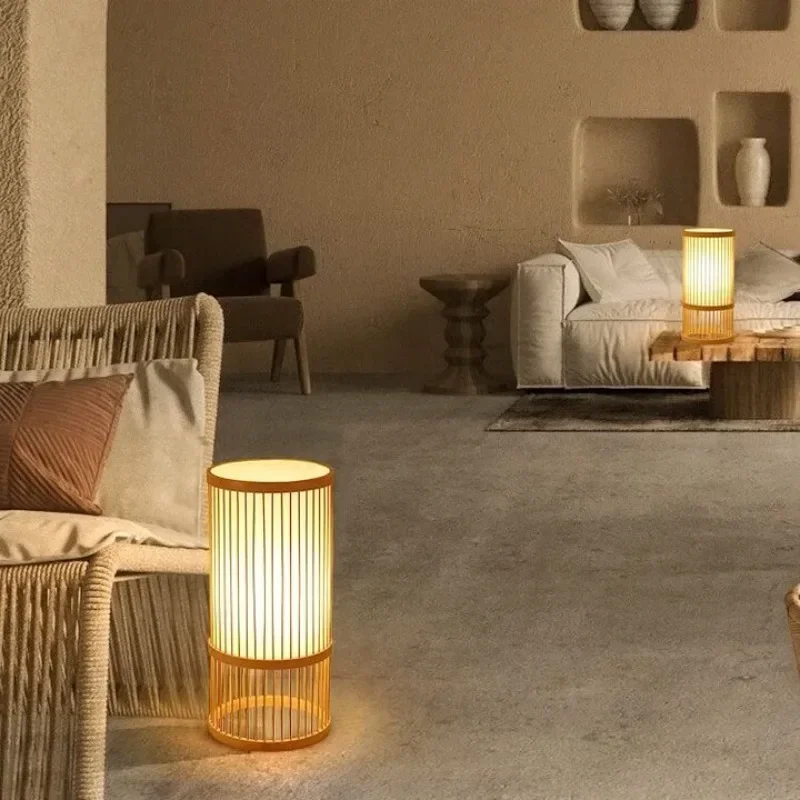 Wabi Silent Wind New Chinese Homestay Bamboo Weaving Bamboo Art Home Living Room Tatami Bedroom Retro Study Bedside