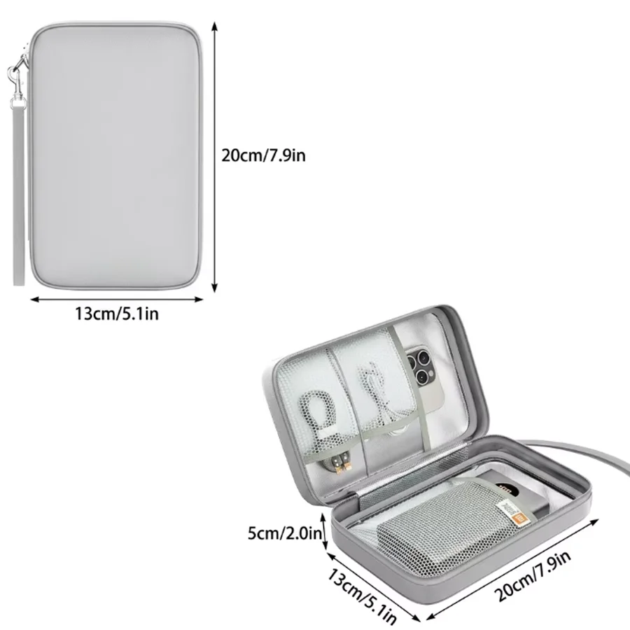 Fireproof Electronics Organizer Storage Box - Portable Digital Accessories Case for Phone/Power Bank/Charger, Flame Resistant
